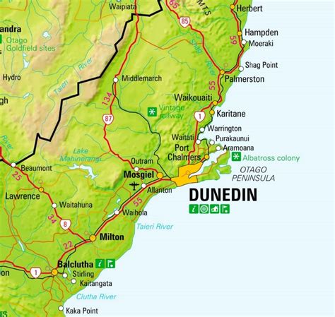 Dunedin area map - Ontheworldmap.com