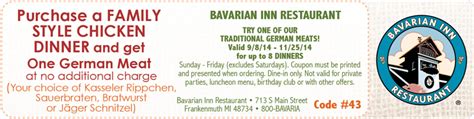 Bavarian Inn Restaurant Coupon