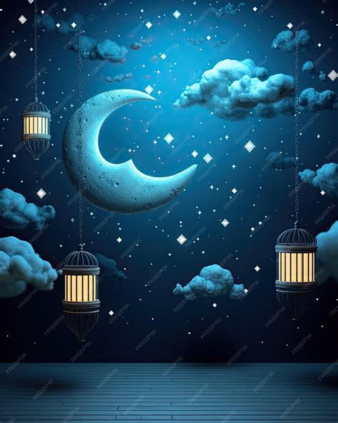 Premium AI Image | ramadan lanterns background