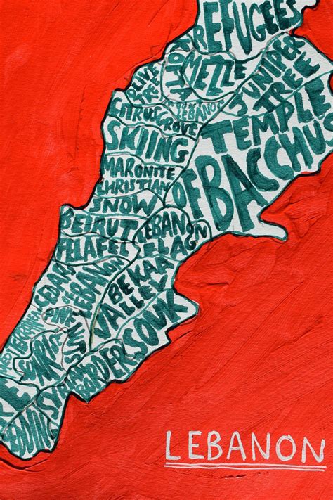 #Lebanon map inspired by #Lebanese flag | Lebanon flag, Lebanon map, Map wall art