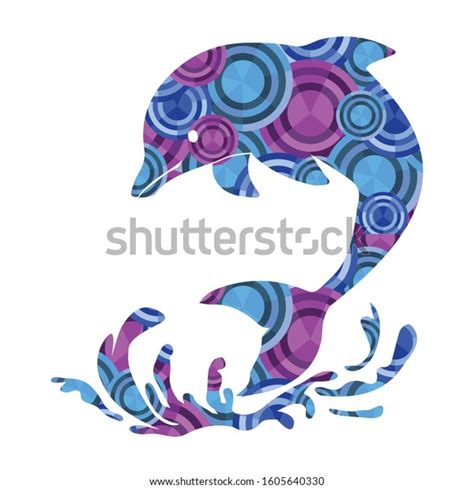 Cute Dolphin Silhouette Vector Blue Purple Stock Vector (Royalty Free ...