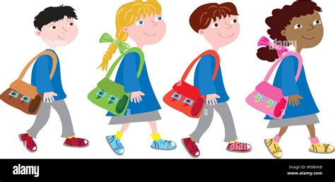 Students Walking To School Clipart | World of Reference