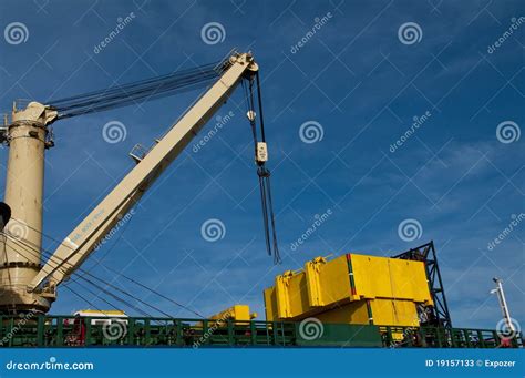 Crane on ship stock image. Image of industry, shipyard - 19157133