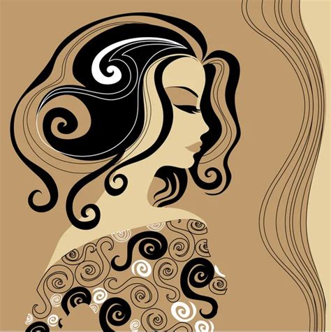 Closeup decorative vintage woman — Stock Vector © kynata #1582599