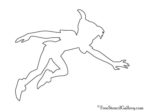 Peter Pan Silhouette Stencil | Free Stencil Gallery