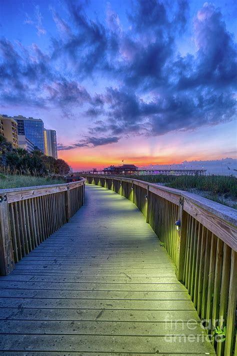 Myrtle Beach Boardwalk Sunrise Photograph by David Smith - Fine Art America