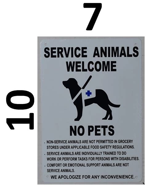 HPD SIGNS:SERVICE ANIMALS WELCOME NO PETS SIGN (ALUMINUM SIGNS) | HPD SIGNS - THE OFFICIAL STORE