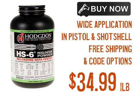 Hodgdon HS6 Smokeless 9mm Reloading Powder 1lb $38.99 FREE S&H