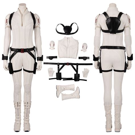 Black Widow 2020 White Costumes Natasha Romanoff Cosplay White Suits ...