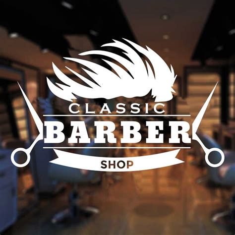 Classic Barber Shop Window Sticker Hair Stylist Decals | Etsy