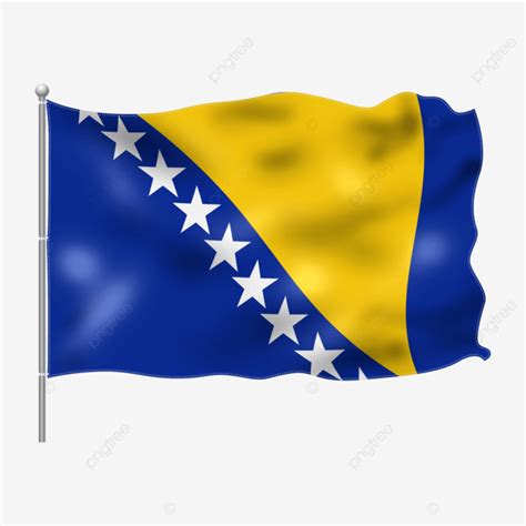 Bosnia And Herzegovina Flag Flying On Pole, Bosnia, Herzegovina, Flag PNG Transparent Clipart ...