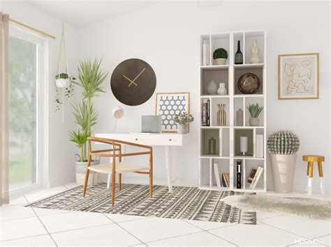Greenery In A Minimalist Office - Home Office Design Ideas & Photos