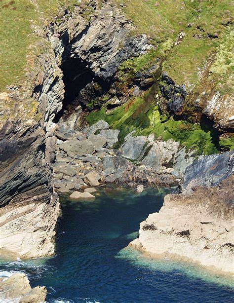 Merlin's Cave at Tintagel Castle, Cornwall