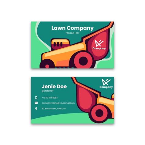 Premium Vector | Lawn care business card template
