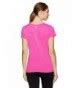 Women's Emily Burnout Stripe Short Sleeve Top - Knockout Pink - CV17YGHNG53