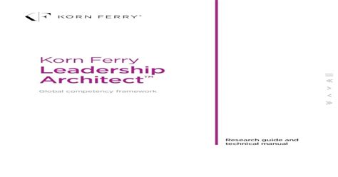 Korn Ferry Leadership Architect - .Korn Ferry Leadership Architect™ Research guide and technical ...