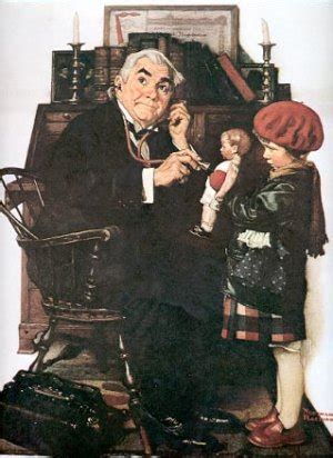 NORMAN ROCKWELL PRINT ~ DOCTOR AND DOLL # 11 NEAR MINT