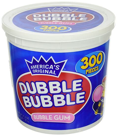 Americas Original Dubble Bubble Bubble Gum 47.6 Ounce Value Tub 300 Individually Wrapped Pieces ...