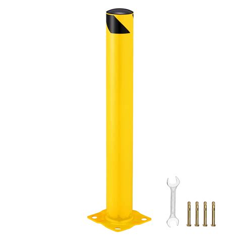 Buy Sapodilla Safety Bollard Post,Yellow Powder Coated Parking Barrier 36in x 4.5in, Steel ...