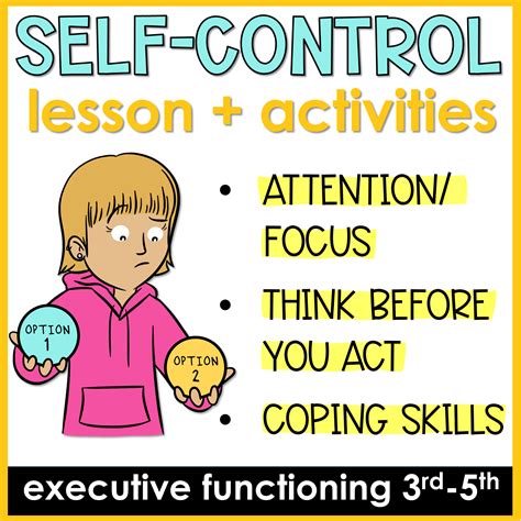 Self-Control Lesson and Activities - Shop The Responsive Counselor