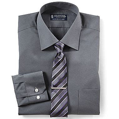 Stafford® Essentials Men's Dress Shirt, Broadcloth - jcpenney | Grey shirt dress, Fashion, Men dress