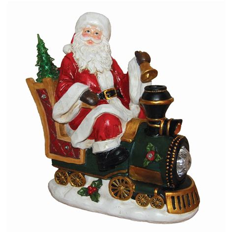 Santa Claus Riding Train with LED Light Christmas Holiday Decor ...