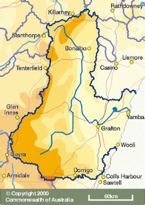 New England's History: New England Australia - Clarence River catchment map