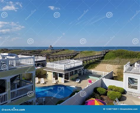 Outer Banks beach houses stock image. Image of oceanview - 124871869