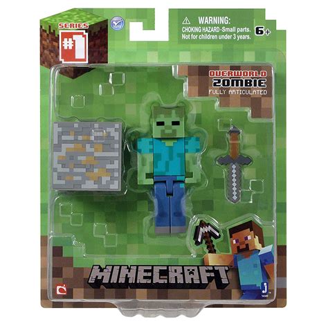 Genuine Minecraft Toy Sets - Zombie, Creeper & Survival Packs - 3 Inch ...