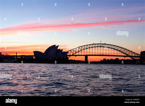 Sydney, Harbour Bridge Sunset Stock Photo - Alamy