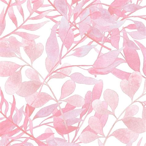 Soft Pink Wallpaper Watercolor Leaves. Peel and Stick - Etsy