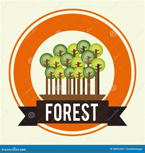 Forest landscape stock vector. Illustration of ribbon - 50892330