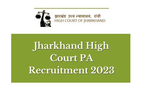 Jharkhand High Court PA Recruitment 2023, Exam Dates