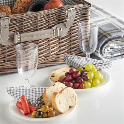 VonShef Deluxe 4 Person Traditional Wicker Picnic Basket Hamper with ...