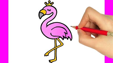 HOW TO DRAW A CUTE FLAMINGO EASY STEP BY STEP - YouTube