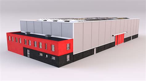 Industrial building warehouse 3D model - TurboSquid 1621115