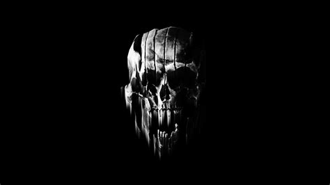 Skull Wallpaper 4K, AMOLED, Black background