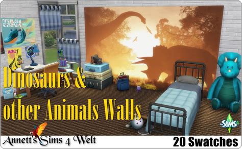 Sims 4 CC's - The Best: Dinosaurs & other Animals Walls by Annett85