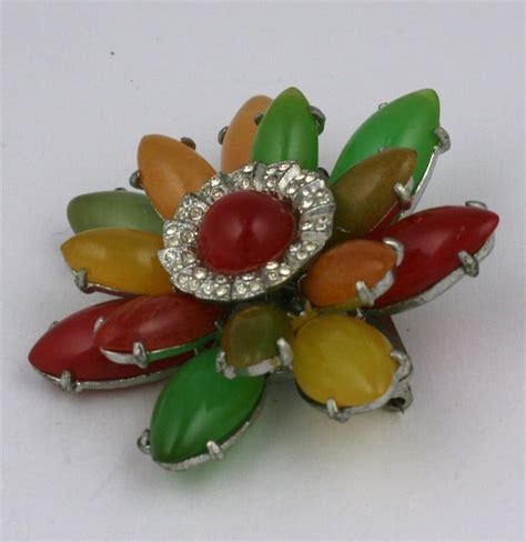 Unusual Bakelite Flower Brooch at 1stDibs