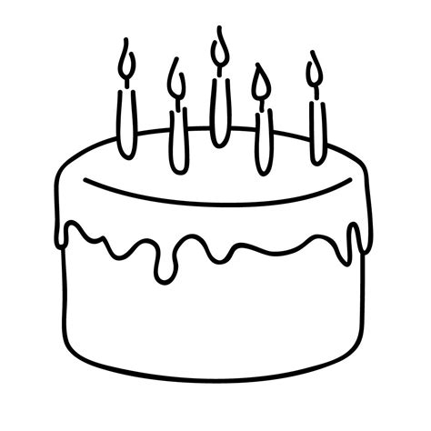 clip art birthday cake outline - Clip Art Library