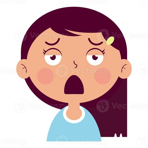 girl bored face cartoon cute 14604084 PNG