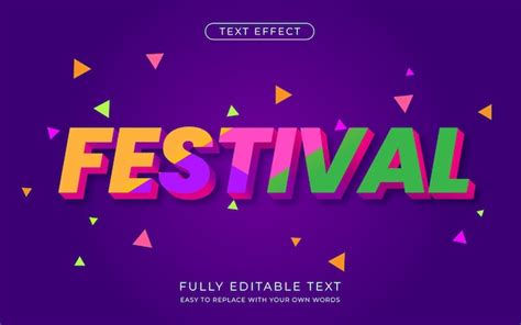 Premium Vector | Text Effect Festival editable font style