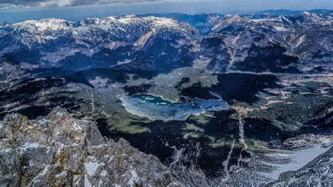 Eibsee von Zugspitze Foto & Bild | landschaft, berge, gipfel und grate ...