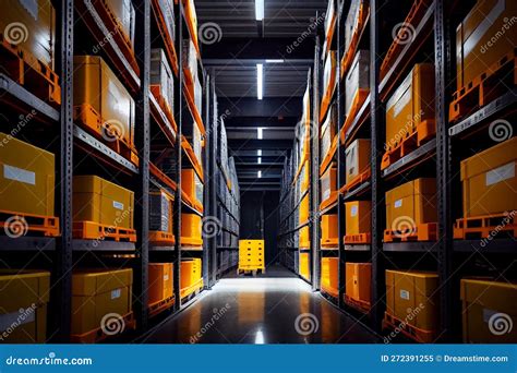 Large Warehouse for Storage of Goods, Racks, Shelves, Goods, Background Stock Illustration ...