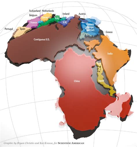 The True Size of Africa (Map by Scientific American) | Relative Map ...