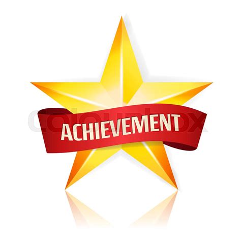 Achievement Vector Star With Red Ribbon | Stock vector | Colourbox