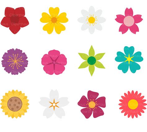 Flower Clipart, Vector Flowers, Clipart Commercial Use, Flower Svg ...