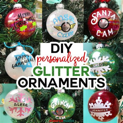 DIY Glitter Ornaments With Layered Vinyl - Jennifer Maker