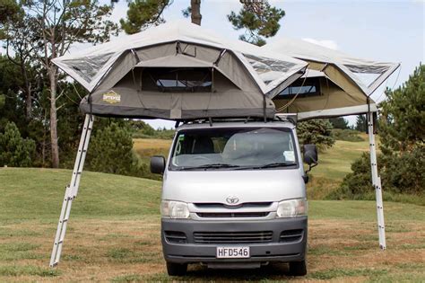 Mt Brown Roof Top Tent – Grey with Smokey White Fly - intenze.co.nz