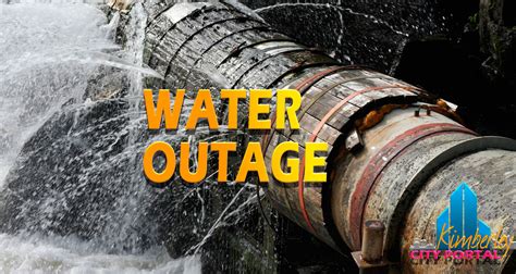 Water Outage in New Park Areas - Kimberley City Info